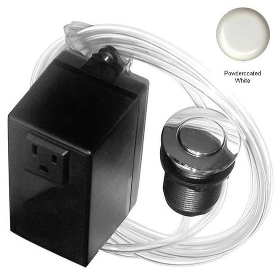 Air Switch and Single Outlet Control Box - Powder Coat White