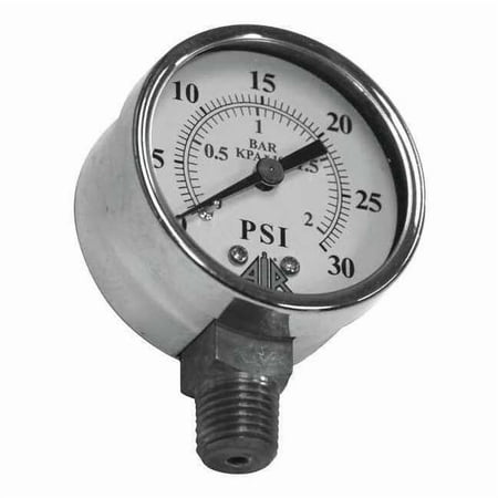 Air Systems Intl Pressure Gauge,0-30 psi GA2030S