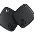 thumbnail image 1 of Air Tag Black 2 Pack Bluetooth Tracker Work With Apple Find My IOS Only Key Finder Item Locator Smart Tag Key Ring Lanyard For Keys Luggage Wallet Replaceable Battery, 1 of 5