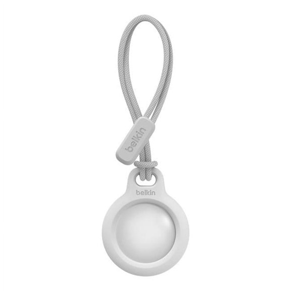 Air Tag Secure Holder with Strap, White