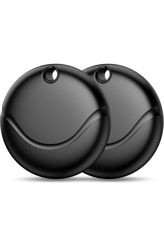 Air Tags-2 Black, Works with Find My (iOS Only), Tag with Lanyard, Item Finder for Luggage, Key, Suitcases, Replaceable , IP67 Tag