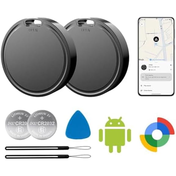 Air Tags for Android,Air Tags-2 Pack Android,Android Tracker Tags,2 Year Battery Life,Google Find Trackers for Google'S Find Hub App,IP65 Waterproof Luggage Tracker Android for Keys,Wallets,Luggage