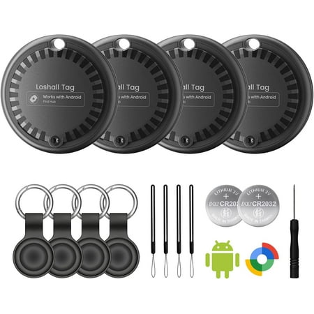 Air Tags for Android,Air Tags-4 Pack Android,2 Year Battery Life,Android Tracker Tags with 4 Case,Google Find Trackers for Google'S Find Hub App,IP65 Waterproof Luggage Tracker for Keys