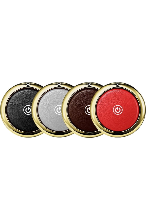 Air Tags Leather   for  Find My (iOS only) Item Locator Anti-Lost Tag for  Luggage Pets Backpack iOS  Device - 4 Pack (Black&Coffe&Red&White)