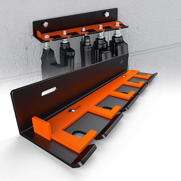 Air Tool Holder, Air Tool Rack for Garage Walls and Tool Cart Storage OrganizerWall Mounted Lockable Pneumatic Tool Hanger for Air Compressor Tools, Pneumatic Nail Gun, Black-5 Slots