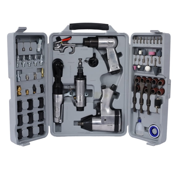 Air Tool Kit 71 Piece - Impact Wrench, Ratchet, Grinder, Hammer - Pneumatic Tools Set with Case