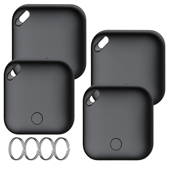 Air Tracker, Bluetooth Tracker Tag-4 Pack, Key Finder Works with Find My App (iOS Only), Smart Tag for Keys/Wallets/Luggage/Backpacks, Worldwide Tracking, Replaceable Battery, IP67 Waterproof Black