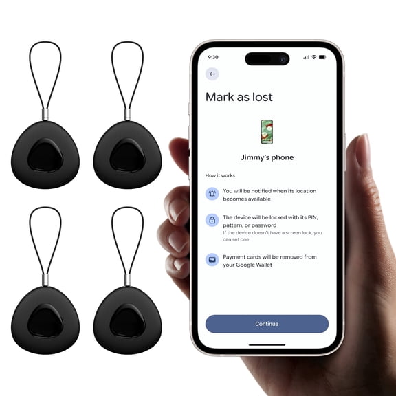 Tracker, 4-Pack Smart Tracker, Key Finder and Item Locator Works with Apple Find My (Android Only), with Protective Case/Key Ring/Lanyard, Tracker Tag for Keys/Luggage/Wallet, etc.