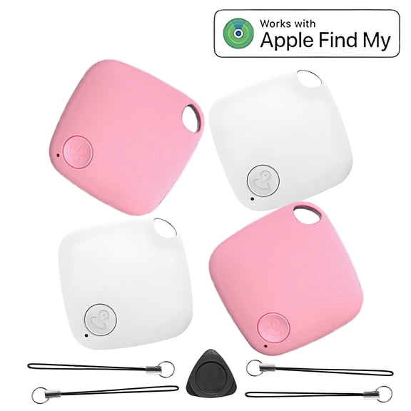 Tracker Tags Compatible for iPhone Apple Find My,4 Packs MFi Certified Bluetooth 5.4,90dB Alert,Smart kids Item Finder with Lost Mode,IP57 Waterproof,Replaceable Battery