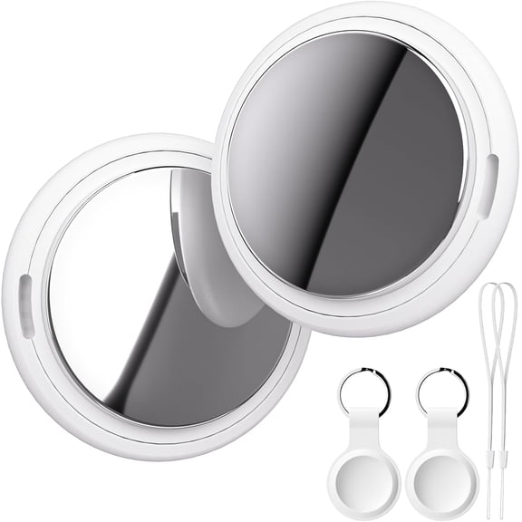 Air Tracker Tag Works with Apple Find My (iOS Only) Bluetooth Smart Item Locator Key Finder for Keys, Luggage, Wallet, Pet, Dog, Cat (White, 2-Pack)