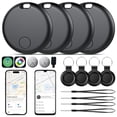thumbnail image 1 of Item Finder Tracker-4 Pack: Smart Bluetooth Tracker, Item Finder Works with Apple Find My & Google's Find Hub(Android), Replaceable Battery, Smart Trakcer Tags for Keys/Luggage/Backpack, FCC Approved, 1 of 10