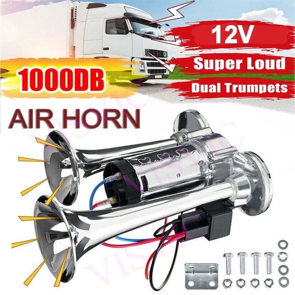 Air Train Horn Kit for Truck Car Super Loud 600DB 12V Electric Trains Horns USA
