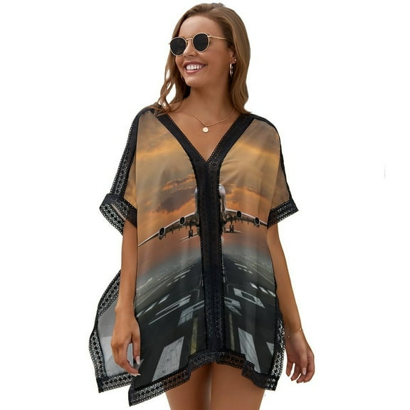 Air Travel Women's Swimsuit Coverup Summer Beach Cover Up Bathing Suit Dress