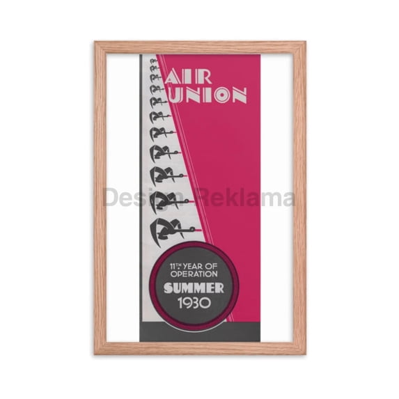 Air Union Airlines France, Timetable 1930, Framed Vintage Travel Poster