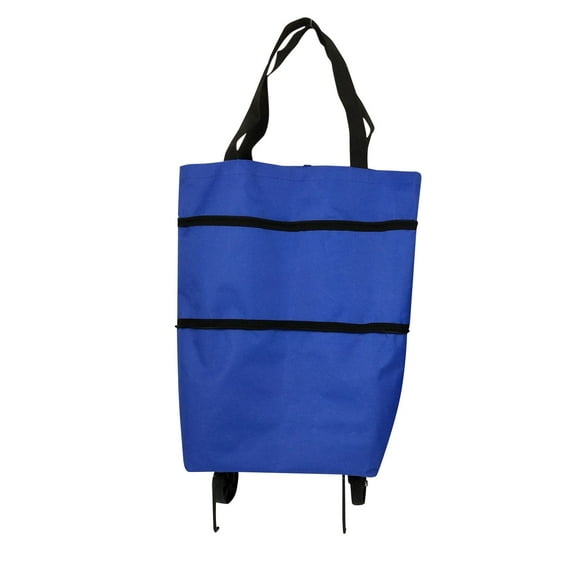 Accelerateh 2 In 1 Shopping Cart Trolley Bag Portable Green Wheels Design For Efficient Transport