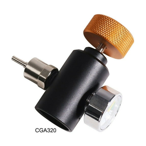 Air Valve Adaptor Inflatable Pump Tank Adapter CO2 Regulator with Pressure Gauge