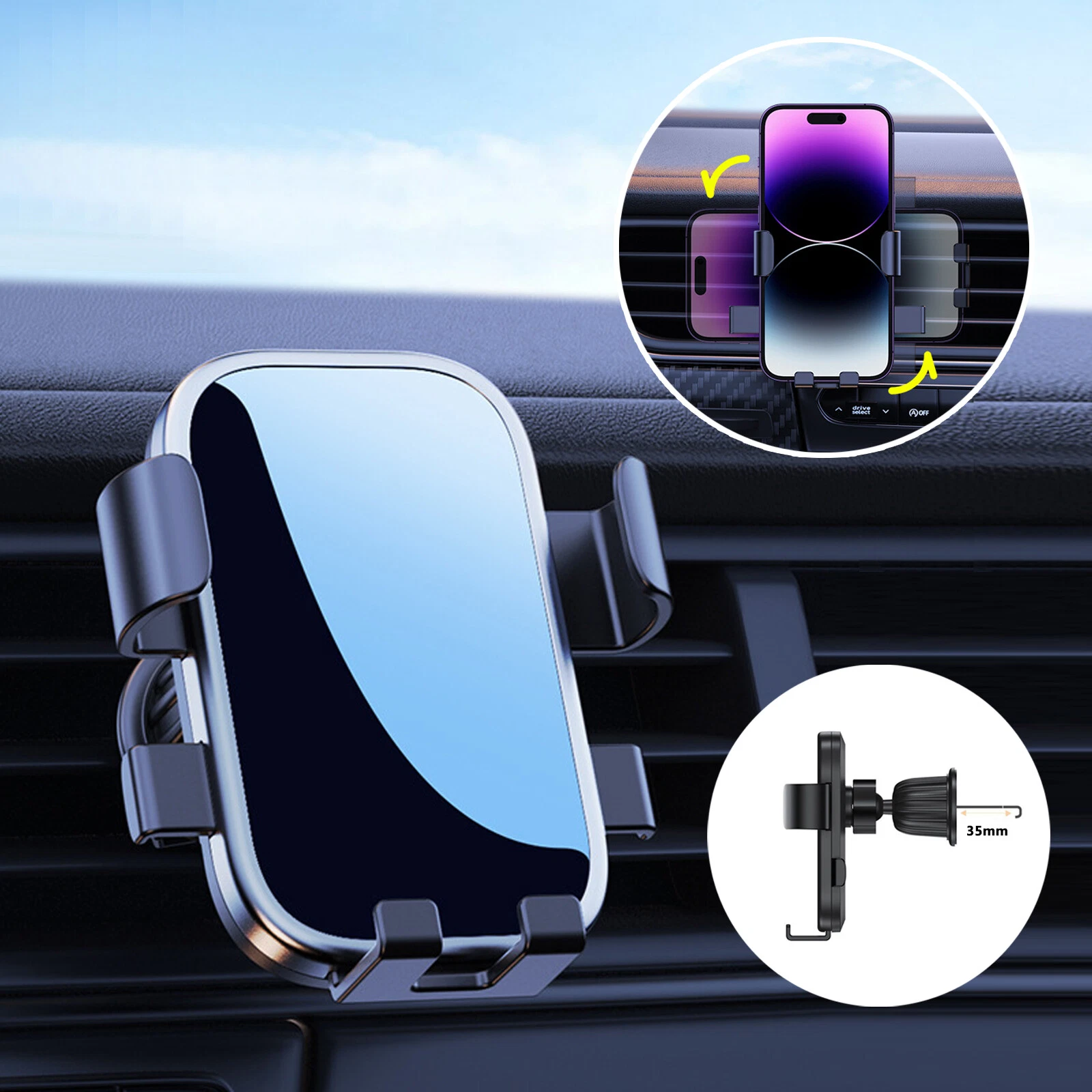 Air Vent Car Phone Holder Universal Car Mount For Iphone 16 15 Samsung Phone Gps