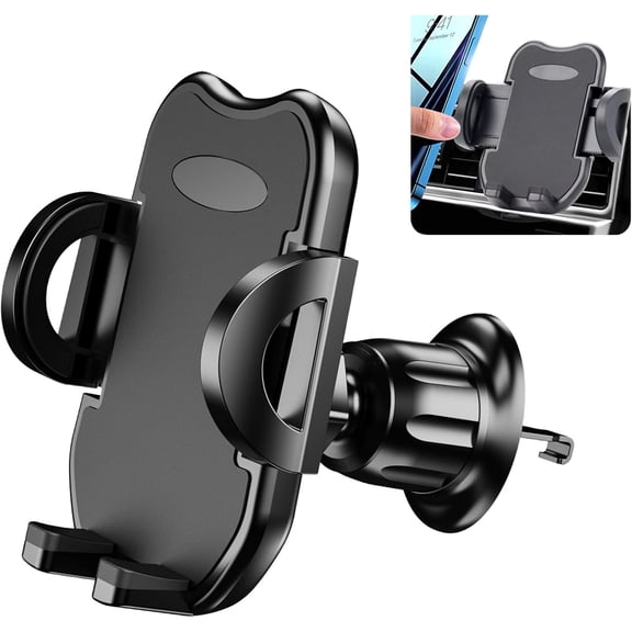 Air Vent Car Phone Mount: Stable No-Shake Holder for 3-7" Phones, One-Hand Operation, Anti-Drop Clip for iPhone & Android, Driving Safety Solution