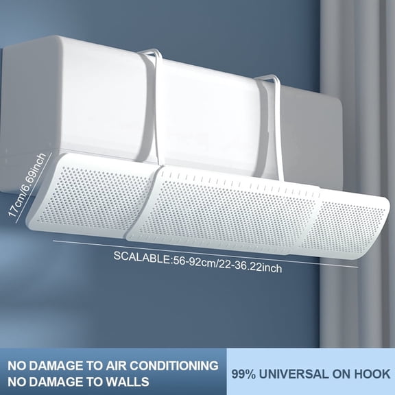 Air Vent Deflector,3 In 1 Adjustable Anti Direct Blowing Change Wind Direction,Universal Wall-Mounted Ac Wind Deflector for Home,Bed Room & Office,White