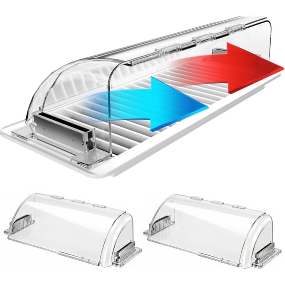 Air Vent Deflectors Adjustable Magnetic Heat and Vent Cover,9" to 15"Inches-Heavy Duty Unbreakable Plastic with Magnet Secure Design,for Vent Covers for Home Floor,Sidewall,Ceiling Registers,2 Pack
