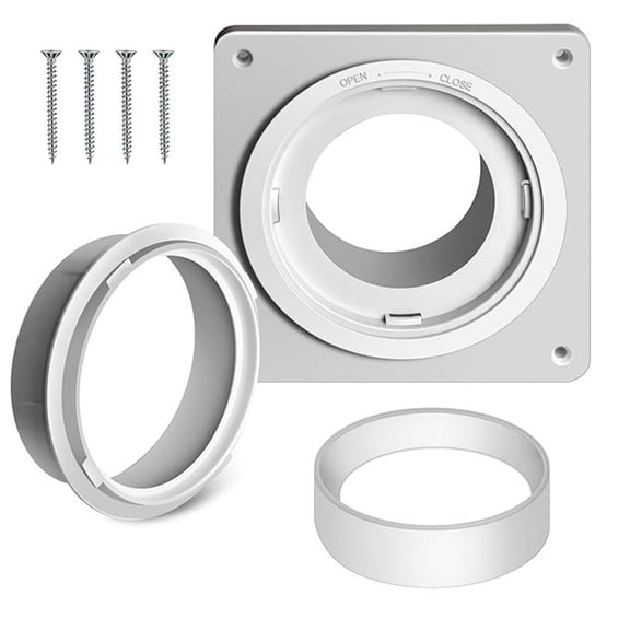 Air Vent Duct Connector Flange Straight Ventilation Pipe Plastic Ducting