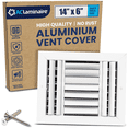thumbnail image 1 of Aclaminaire 4-Way Vent Cover Ceiling HVAC 14" x 6" Aluminum Curved Blade Adjustable Heating & Cooling Register, 1 of 10
