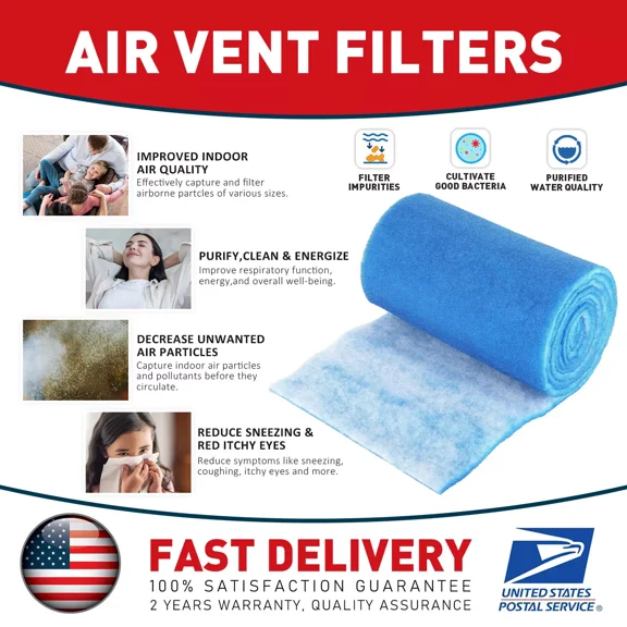 Air Vent Filter Kit-12"X11' Cut To Size For Floor Registers,Rv,Ac,Ceiling,Grille