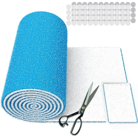 Air Vent Filters, 120" x 12" Cut to Size Air Filter Material (50+ Filters), MERV 8 Triple Vent Filter Kit for Home Floor, Grilles, Ceiling, HVAC Furnace Vents, With 48PCs Adhesive Hook Tape