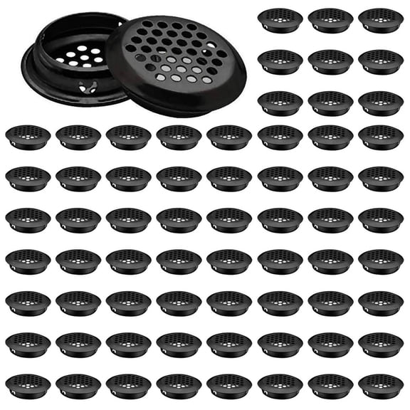 Air Vent Louver, 300Pcs 35mm Stainless Steel Round Mesh Hole Circular Soffit Vent for Wardrobe Drawer Bookcase Kitchen