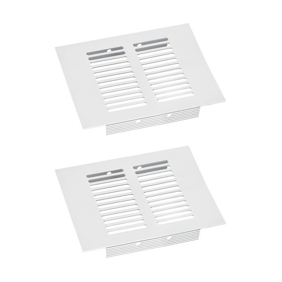 Air Vents Cover, 2Pcs 100 x 100mm Aluminum Alloy Mesh Air Return Vent Cover, Louvered Ventilation Grille (Silver)