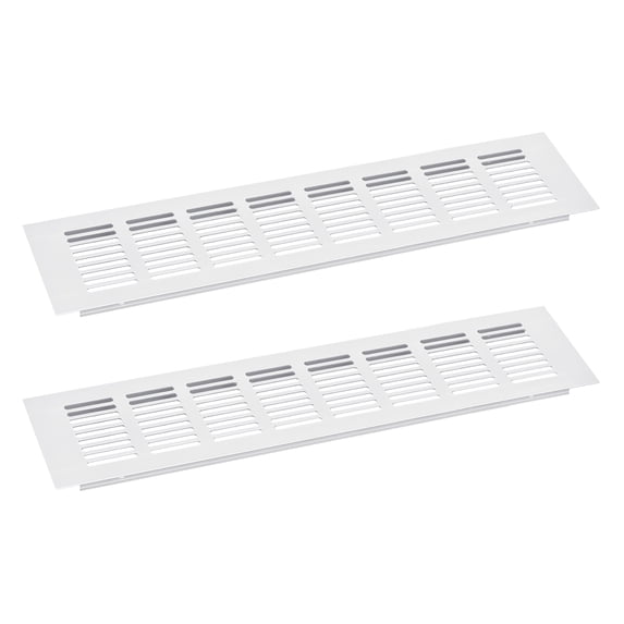 Air Vents Cover, 2Pcs 350 x 80mm Aluminum Alloy Mesh Air Return Vent Cover, Louvered Ventilation Grille (Silver)
