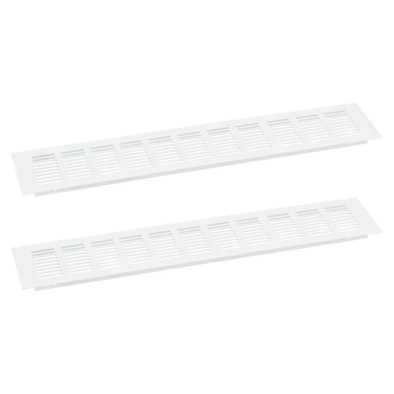 Air Vents Cover, 2Pcs 450 x 100mm Aluminum Alloy Mesh Air Return Vent Cover, Louvered Ventilation Grille (White)