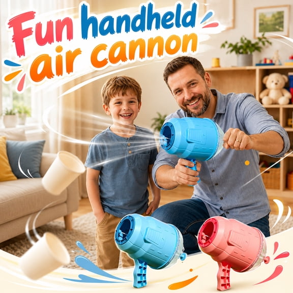 Air Vortex Launcher Cannon - Handheld Air Vortex Blasting Device with Pop-Up Sight, Fun Indoor Target Game for Family(Sky Blue)