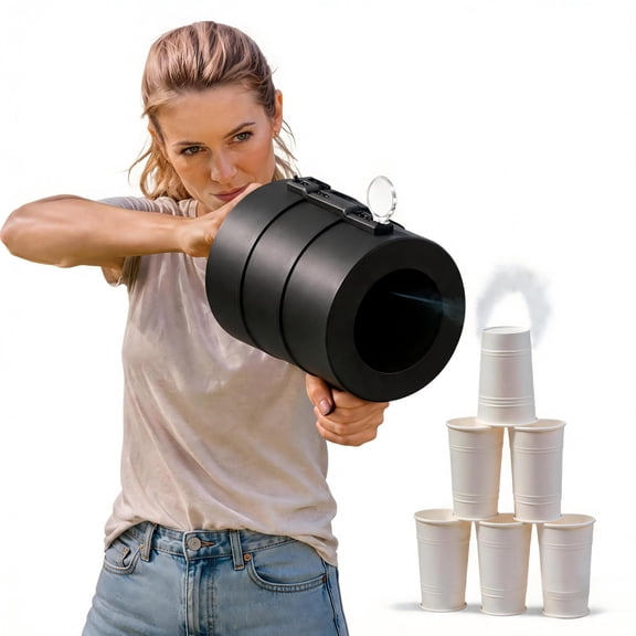 Air Vortex Launcher Cannon - Handheld Air Vortex Blasting Device with Pop-Up Sight, Fun Indoor Target Game for Family
