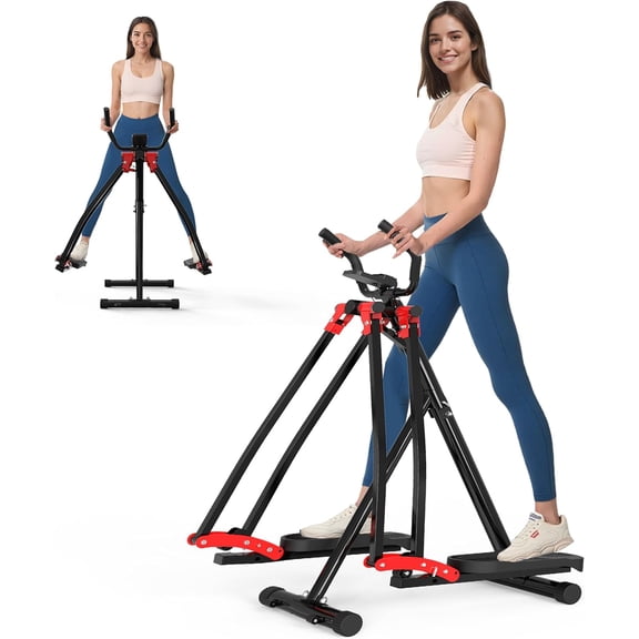 Air Walk Elliptical Glider Machine,30" inch Long Stride Full-Body Cardio Cross Trainer Foldable uitable for Small Spaces,350LBS Weight Capacity