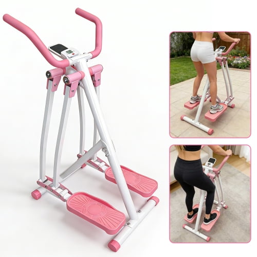 Air Walk Elliptical Machine for Home Gym- Full-Body Low-Impact Cardio Cross Trainer Glider with LCD Display, Foldable Full Body Fitness Equipment