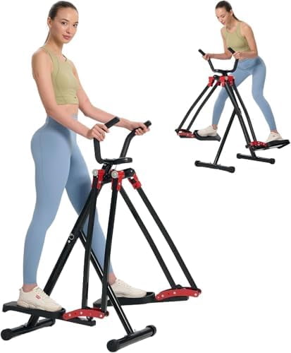 Air Walker Exercise Machine, Home Space Walker Aerobic Stepper, Foldable Elliptical for Small Spaces - Cross Trainer Glider Exercise Machine for Men and Women Fitness Equipment
