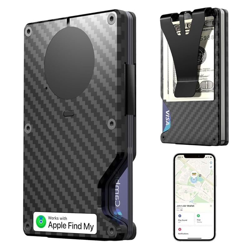 Air Wallet for Men: Built-in Airtag Chip & Find My Compatible Slim ...