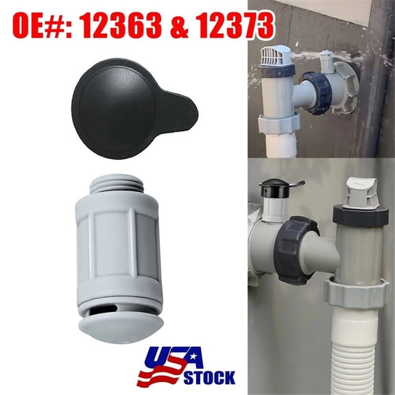 Air & Water Flow Kit with Jet Valve & Cap, Replaces 12363 12373, Compatible with AboveGround Pools, 2Piece Set