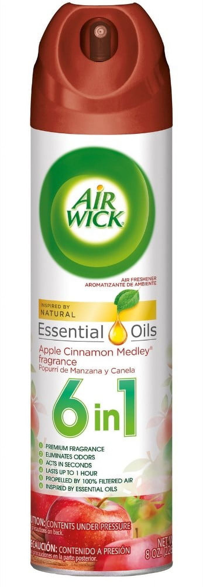 Air Wick Aerosol Spray Air Freshener, Apple Cinnamon Medley, 8 Ounce (Pack of 4)