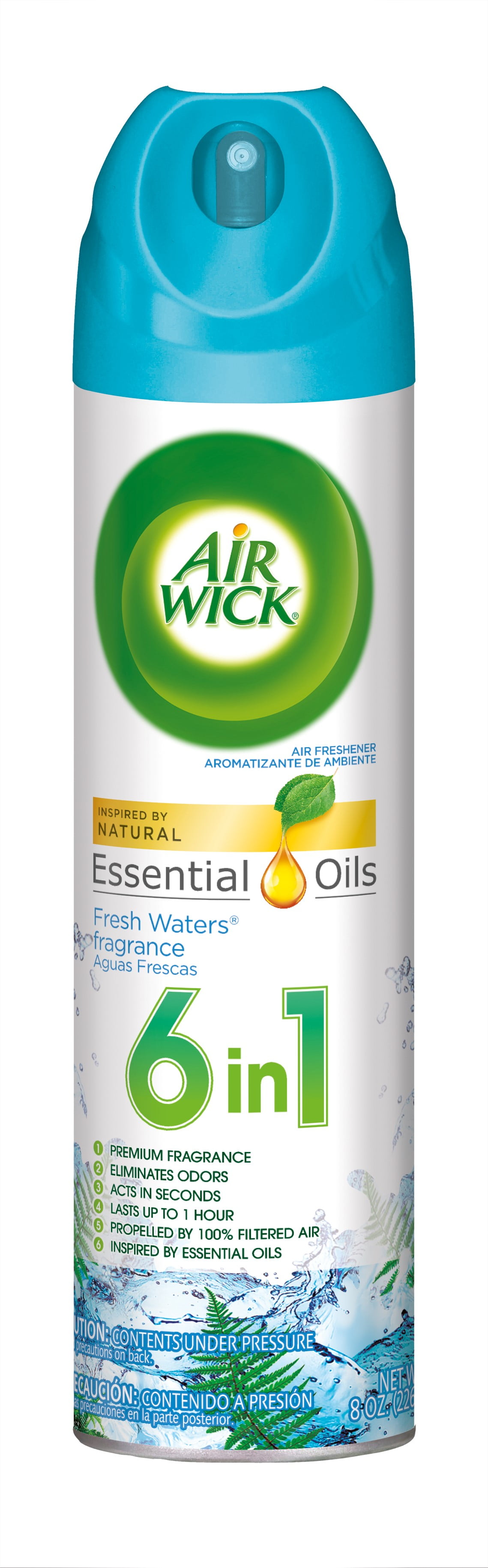 Air Wick Aerosol Spray Air Freshener, Fresh Waters, 8 oz (Pack of 4