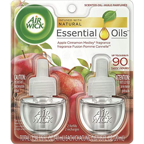 Air Wick Apple Cinnamon Medley Scented Oil 2 Refills (2x0.67oz) Air Freshener (Pack of 6)