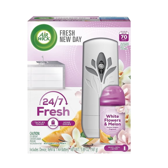 Air Wick Automatic Air Freshener Spray Kit (Gadget + 1 Refill), Summer Delights, Essential Oil