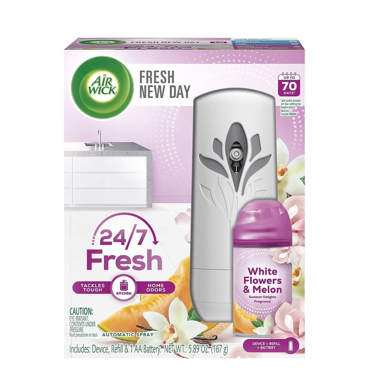 Air Wick Automatic Air Freshener Spray Kit (Gadget + 1 Refill), Summer Delights, Essential Oil
