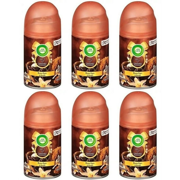 Air Wick Automatic Air Freshener Spray Refill, Brown Sugar and Vanilla Baking Scent, 6 Pack