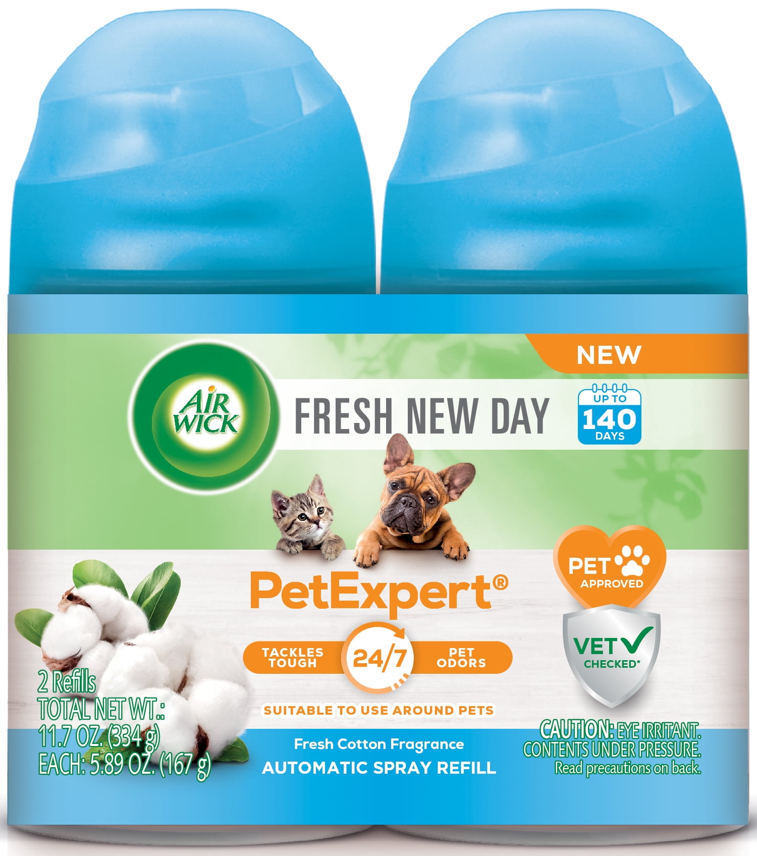Air Wick, Automatic Air Freshener Spray Pet Expert, Fresh Cotton, 2ct ...