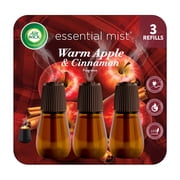 Air Wick Essential Mist Scented Oil Cordless Diffuser Refills, Warm Apple & Cinnamon, 3 Count