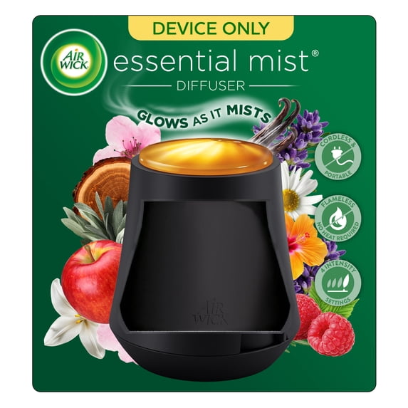 Air Wick Essential Mist Scented Oil Cordless Diffuser Device, Black, 1 Count