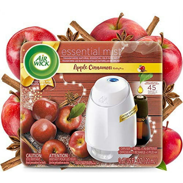 Air Wick Essential Mist Aromatherapy Oil Diffuser with 1 Refill, Apple