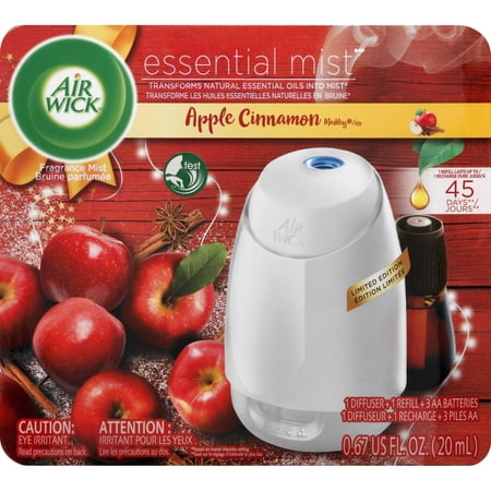 Air Wick Essential Mist, Essential Oil Diffuser, (Diffuser + 1 Refill), Apple Cinnamon Medley, Air Freshener